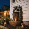 Outsunny Gartenbrunnen mit warmweißen LED-Lichtern Produktbild-Vorschau 2