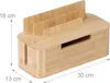 Relaxdays Scatola porta cavi per 2 prese multiple, bambù, L Anteprima dell’immagine prodotto 4