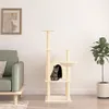vidaXL Kratzbaum mit Sisal Kratzsäulen Creme 132 cm - Produktbild-Vorschau 2