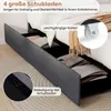 Łóżko tapicerowane COSTWAY 140 x 200 cm z oświetleniem LED, Podgląd zdjęcia produktu 9
