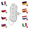 Prodlužovací kabel 5 m / 4 zásuvky / bílý / PVC / 1 mm2 Náhled obrázku produktu