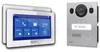 Goliath Basic Line AV-BLS-06U Video-Türsprechanlage, 2-Draht, 1 Familie, 2 7-Zoll-Monitore in Weiß, Türstation Silber, Unterputz Produktbild-Vorschau