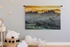 MuchoWow® Wandteppich Wandbehang Nebel über dem ummauerten Produktbild-Vorschau 3