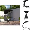 vidaXL Sonnenliege mit Dach Schwarz 167x80x195 cm Stoff und Produktbild-Vorschau 1