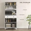 HOMCOM Küchenschrank Hochschrank mit Mikrowellenregal 2 Produktbild-Vorschau 4