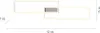 A diagram showing the dimensions of a rectangular light fixture. Produktbild-Vorschau