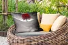 MuchoWow® Outdoor Kissen - Schwarz-Weiß-Foto mit einem Produktbild-Vorschau 3