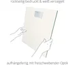 Two hands holding a glass picture frame from the back, showing the mounting hardware. Produktbild-Vorschau