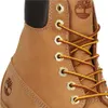 A close-up view of a tan Timberland boot, focusing on the lacing and the brand logo. Produktbild-Vorschau
