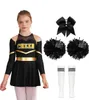 A young girl wearing a cheerleading outfit, complete with pom-poms and a bow, posing against a white background. Náhľad obrázku produktu
