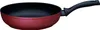 A frying pan with a red exterior and black interior, shown from a side-diagonal angle. Produktbild-Vorschau