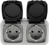 3er Set Feuchtraum Doppel-Steckdose IP44 2-fach Steckdose Produktbild-Vorschau 2