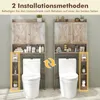 COSTWAY Toaletní skříňka, WC police s dvojitými dvířky, Náhled obrázku produktu 6