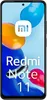 A marketing image for the Xiaomi Redmi Note 11, featuring abstract colorful shapes and the product name. Voir les images du produit