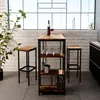 Vicco Bar table Fyrk, 120 x 50 cm with shelves, Rustic Náhľad obrázku produktu 5