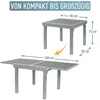 Gartentisch Balkontisch Ausziehbar 90 - 180 cm Silber Anti Produktbild-Vorschau 7