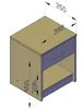 Isometric view of a nightstand with dimensions indicated by lines and numbers. Anteprima dell’immagine prodotto