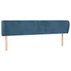 Kopfteil mit Ohren Dunkelblau 203x23x78/88 cm Samt Produktbild-Vorschau 2