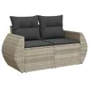 vidaXL 6-tlg. Garten-Sofagarnitur mit Kissen Hellgrau Poly Produktbild-Vorschau 5
