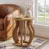 Tribesigns Runder Beistelltisch, aus Holz, im Landhausstil, Produktbild-Vorschau 1