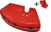 A red plastic guard and a red plastic mounting bracket for a motor tool, shown on a white background. Náhled obrázku produktu
