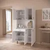 Buffetschrank Pavel 185cm hoch - matt weiß/akazienfarben Produktbild-Vorschau 4