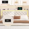 UnboxG Polsterbett -Doppelbett 140x190cm Beige, 4 Produktbild-Vorschau 3