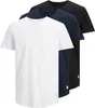 Three t-shirts are layered on top of each other, with the white t-shirt in the foreground. Produktbild-Vorschau