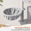 A close-up of a grey cat tree hammock with text overlay. Podgląd zdjęcia produktu