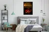 MuchoWow® Gerahmtes Poster Kamin mit rotem Licht 60x90 cm - Produktbild-Vorschau 4