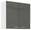 Küche Hängeschrank 80 Lara Grau Hochglanz + Weiss matt Produktbild-Vorschau 1