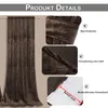 A collage of images showing details of a brown velvet curtain. Podgląd zdjęcia produktu