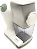 A white electric cheese grater with a gray hopper and a clear plastic container. Anteprima dell’immagine prodotto