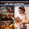 A collage of images showing different seasonal decorations and a woman reading a book. Produktbild-Vorschau