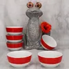 6x Variant Rot Schale Ø14,3cm 450ml Porzellan 6 Personen Produktbild-Vorschau 2
