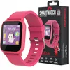 A pink smartwatch and its packaging are displayed. Produktbild-Vorschau