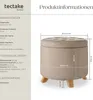 tectake® Sitzhocker mit Stauraum Suna in Leinenoptik Produktbild-Vorschau 5