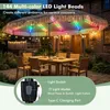 COSTWAY Dubbele parasol met zonne-LED, 450x260cm, PE Productafbeelding-voorbeeld 8