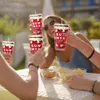 Relaxdays Trinkgläser 4er Set, Kaktus-Motiv, Deckel & Produktbild-Vorschau 3