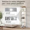 K-Möbel Vetrina in vetro in piedi in faggio (176x37x33 cm) Anteprima dell’immagine prodotto 5