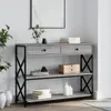 vidaXL Konzolový stolek Grey Sonoma 100x28x75 cm Dřevěné Náhled obrázku produktu 2