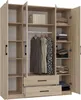 Topeshop ROMANA 160 SON, Dąb, Szafa, 11 pół., 4 drzw., Dąb, Podgląd zdjęcia produktu 6