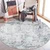 Unyqoos® Moderner runder Teppich 135 cm, Grau – abstraktes Produktbild-Vorschau 1