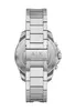 A close-up, top-down view of the back of a silver watch band and clasp. Produktbild-Vorschau