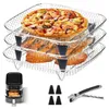 3-lagiger rechteckiger Airfryer-Einsatz aus rostfreiem 304 Produktbild-Vorschau 1