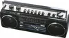 A black portable radio recorder with silver accents and chrome handle, shown against a white background. Anteprima dell’immagine prodotto