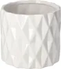 A white ceramic pot with a geometric pattern. Anteprima dell’immagine prodotto