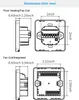 Diagrams showing the dimensions of two different types of fan coil thermostats. Produktbild-Vorschau
