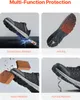 A collage of four images showcasing the features of VEVOR safety shoes. Produktbild-Vorschau