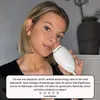 A woman is holding an IPL hair removal device to her face, with a testimonial box below. Produktbild-Vorschau
